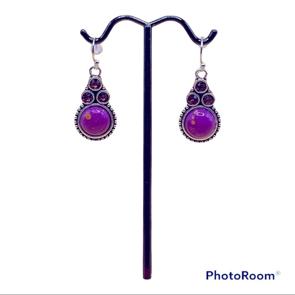 Purple Dangle Earrings - Fun Costume Jewelry - Perfect for Spring outfits!!